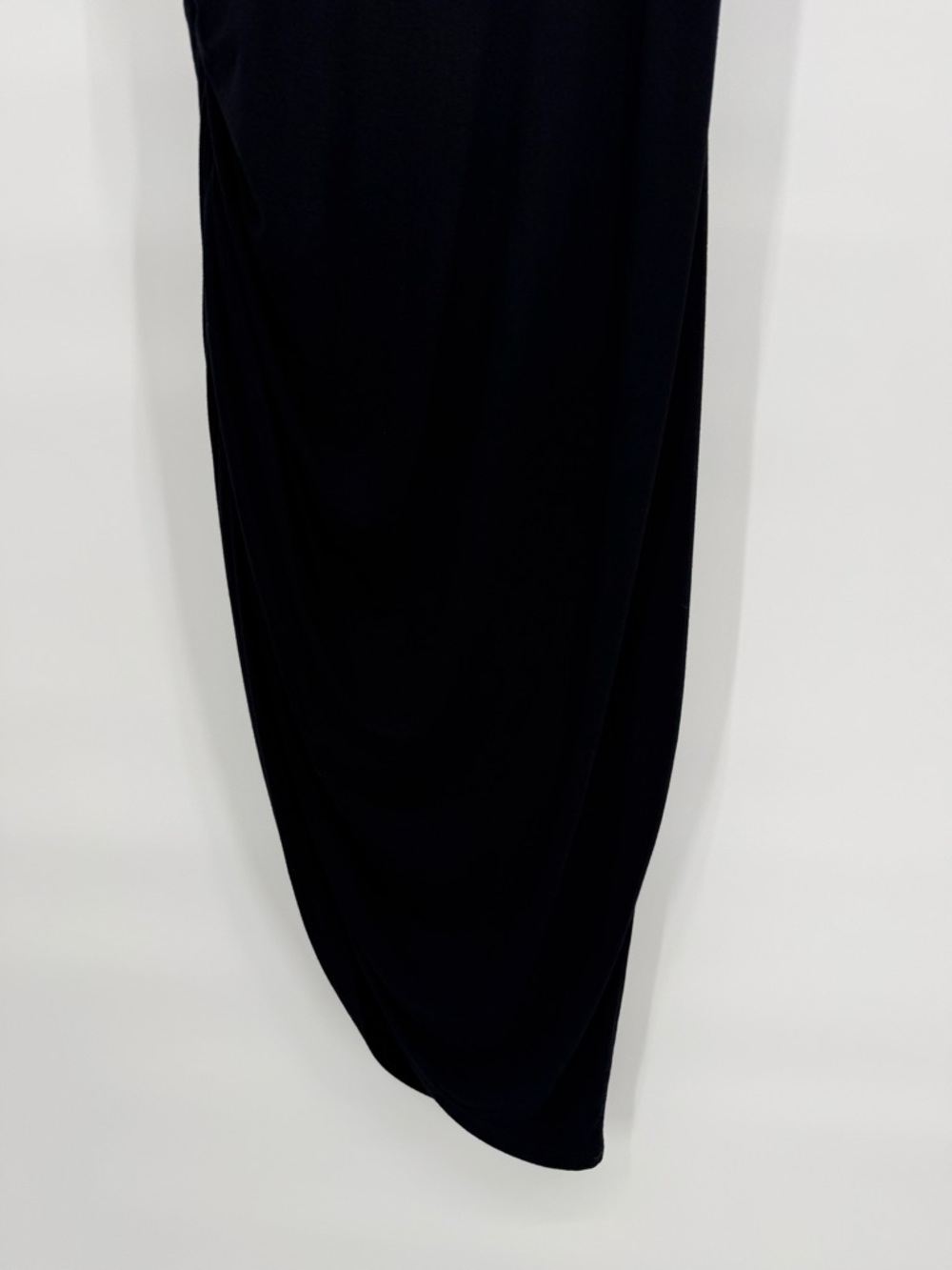 Halara Bodycon Midi Little Black Dress Ruched Side Stretch Minimalist Sexy Beach - Picture 3 of 13